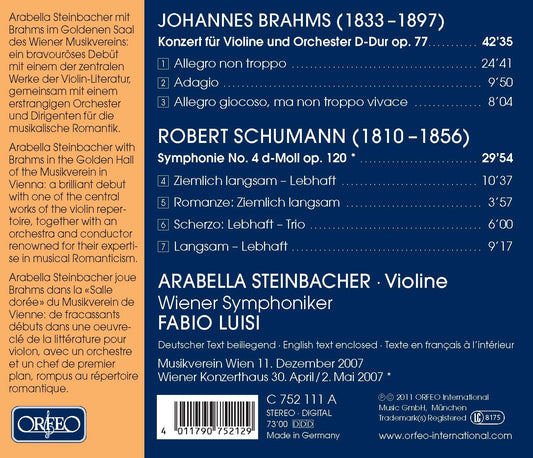 Brahms: Violin Concerto in D Major, Op. 77 - Schumann: Symph