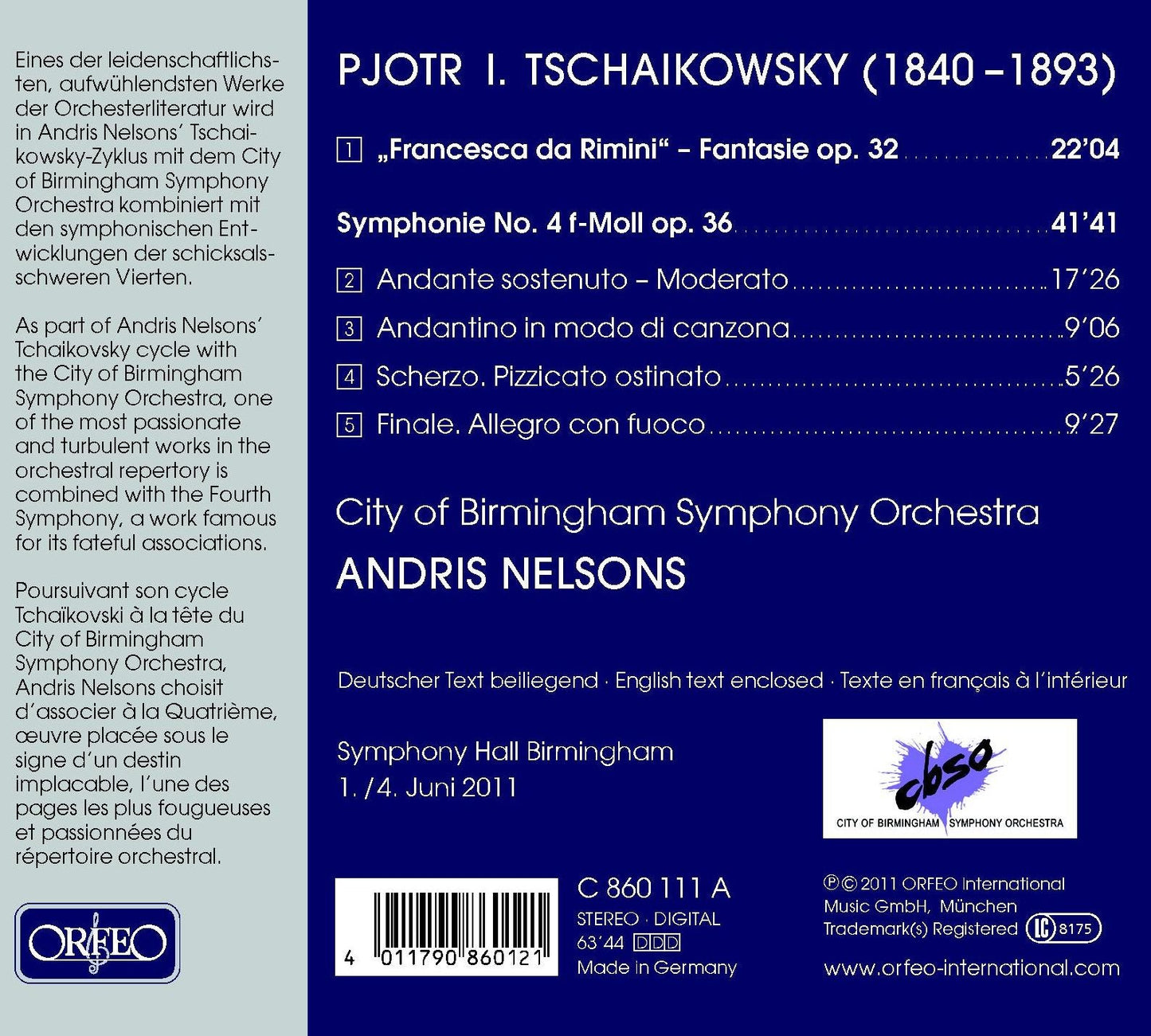 Tchaikovsky: Symphony No. 4 in F Minor, Op. 36, TH 27