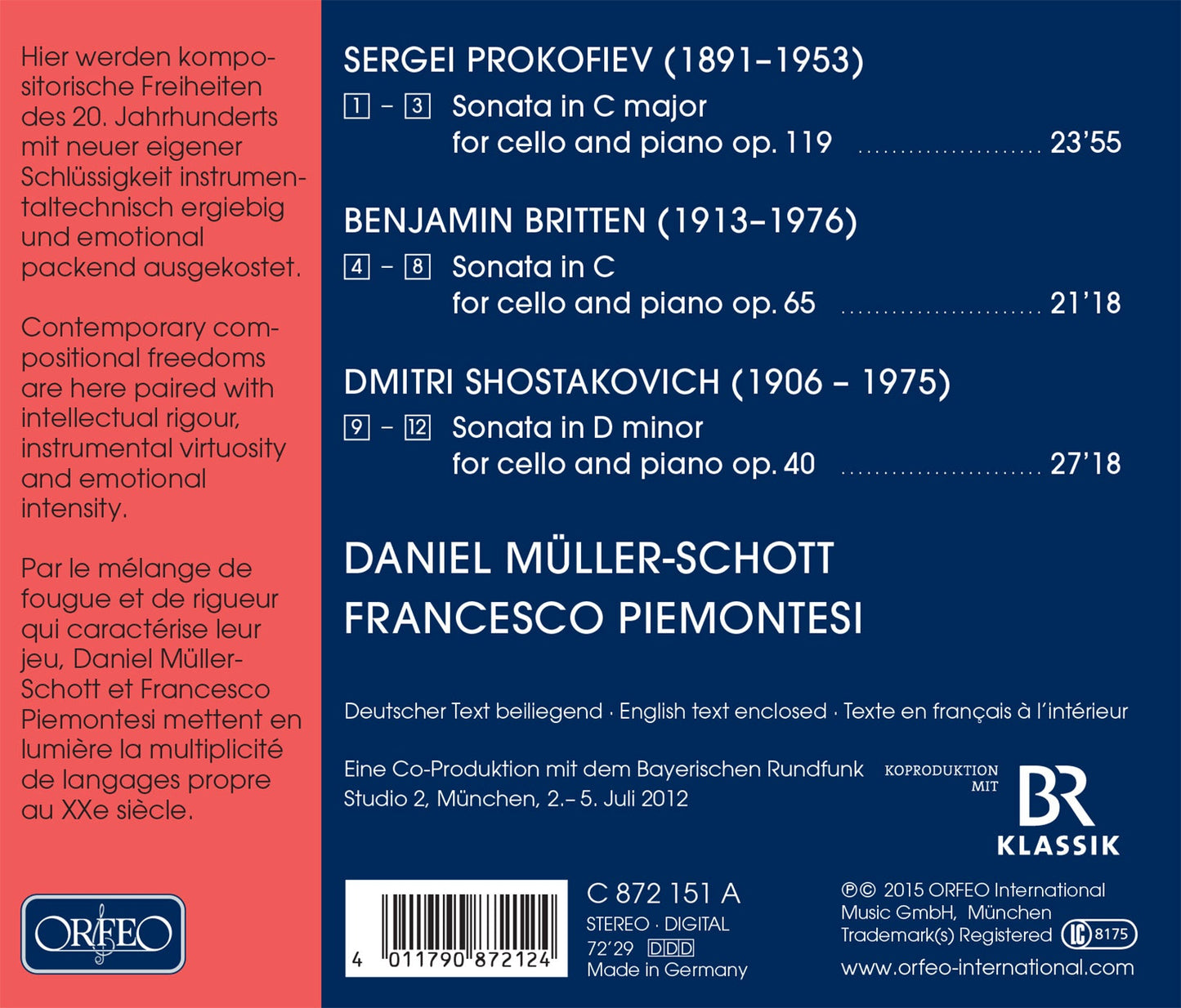 Britten, Prokofiev & Shostakovich: The Cello Sonatas