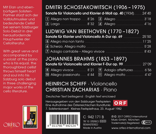 Beethoven, Brahms & Shostakovich: Cello Sonatas (Live)