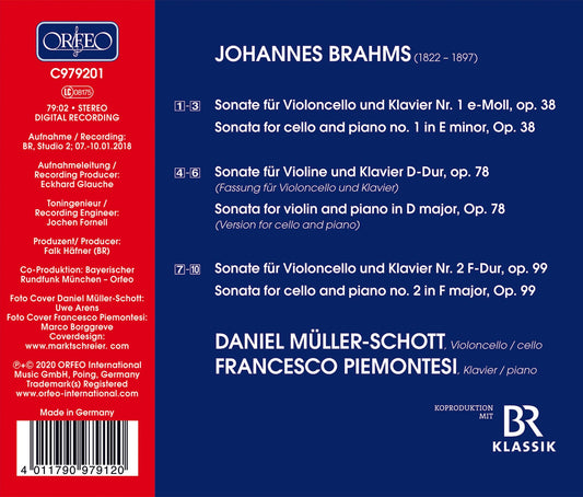Johannes Brahms: The Cello Sonatas