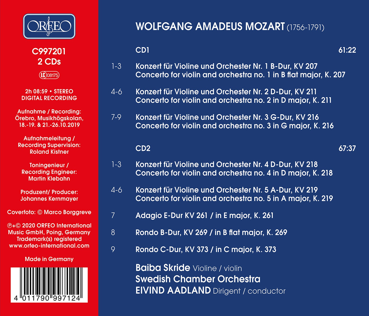 Mozart: Violin Concertos Nos. 1-5 - Adagio, K. 261 - Rondo,