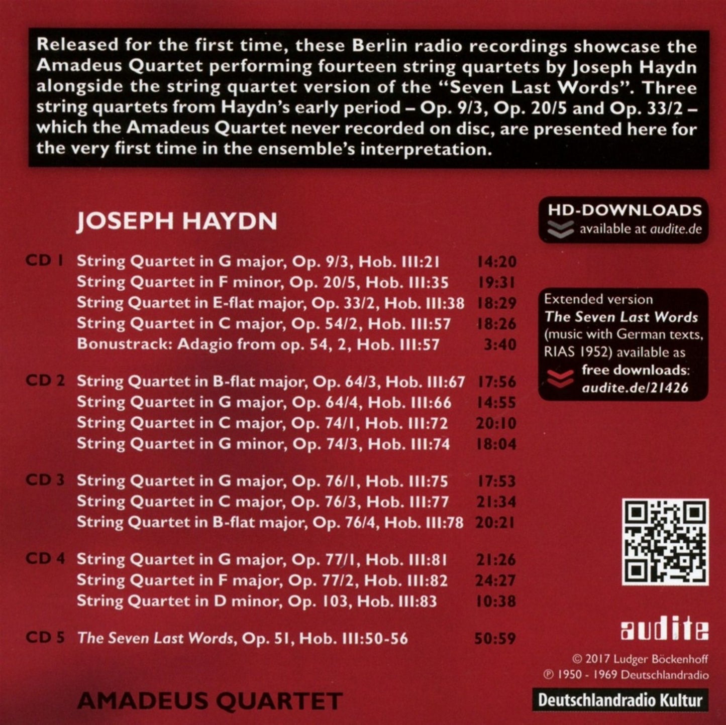Haydn: The Amadeus Quartet Recordings, Vol. 6 (Berlin, 1950-