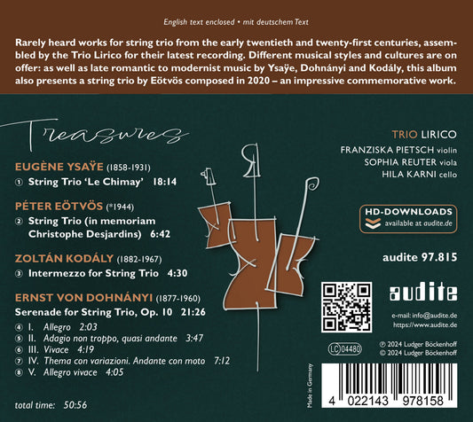 Dohnanyi, Eotvos, Kodaly & Ysaye: Treasures - String Trios