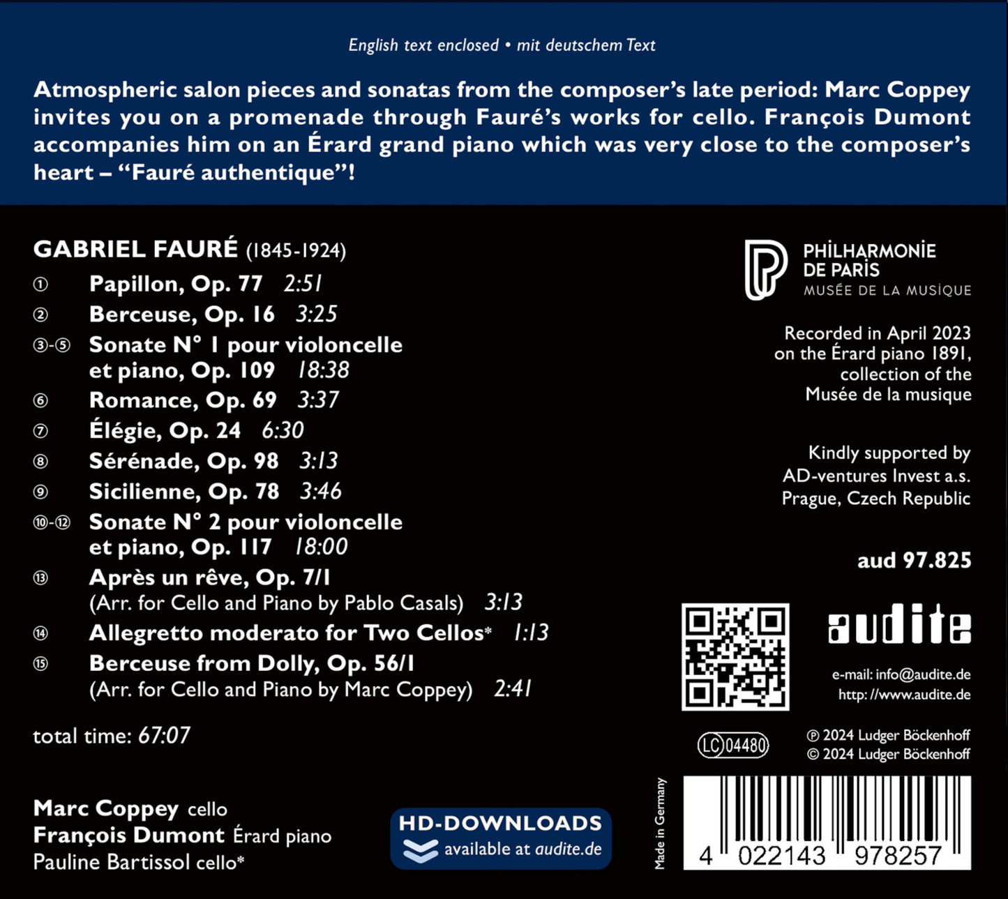 Faure authentique - Complete Works for Cello & Piano