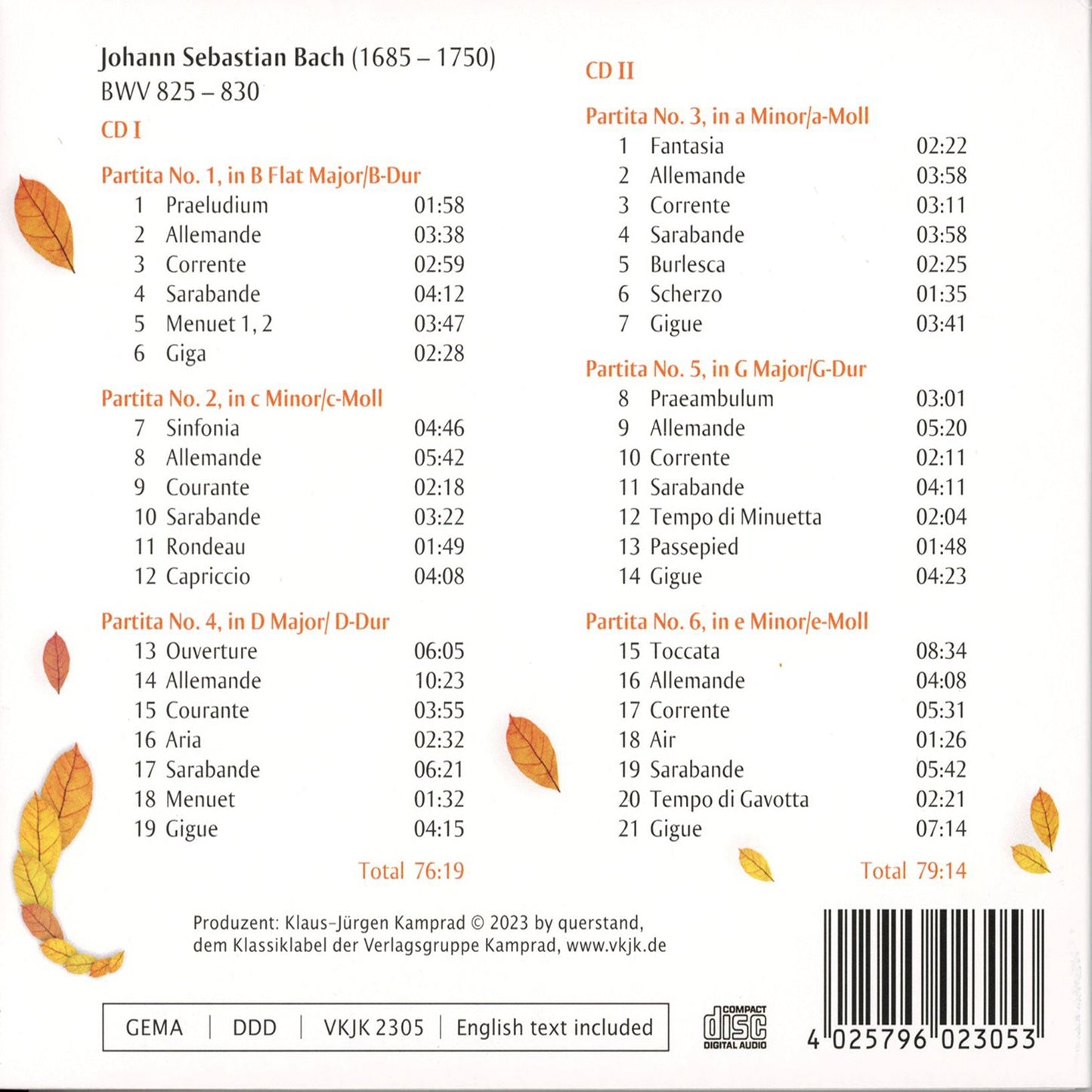 J.S. Bach: Partitas