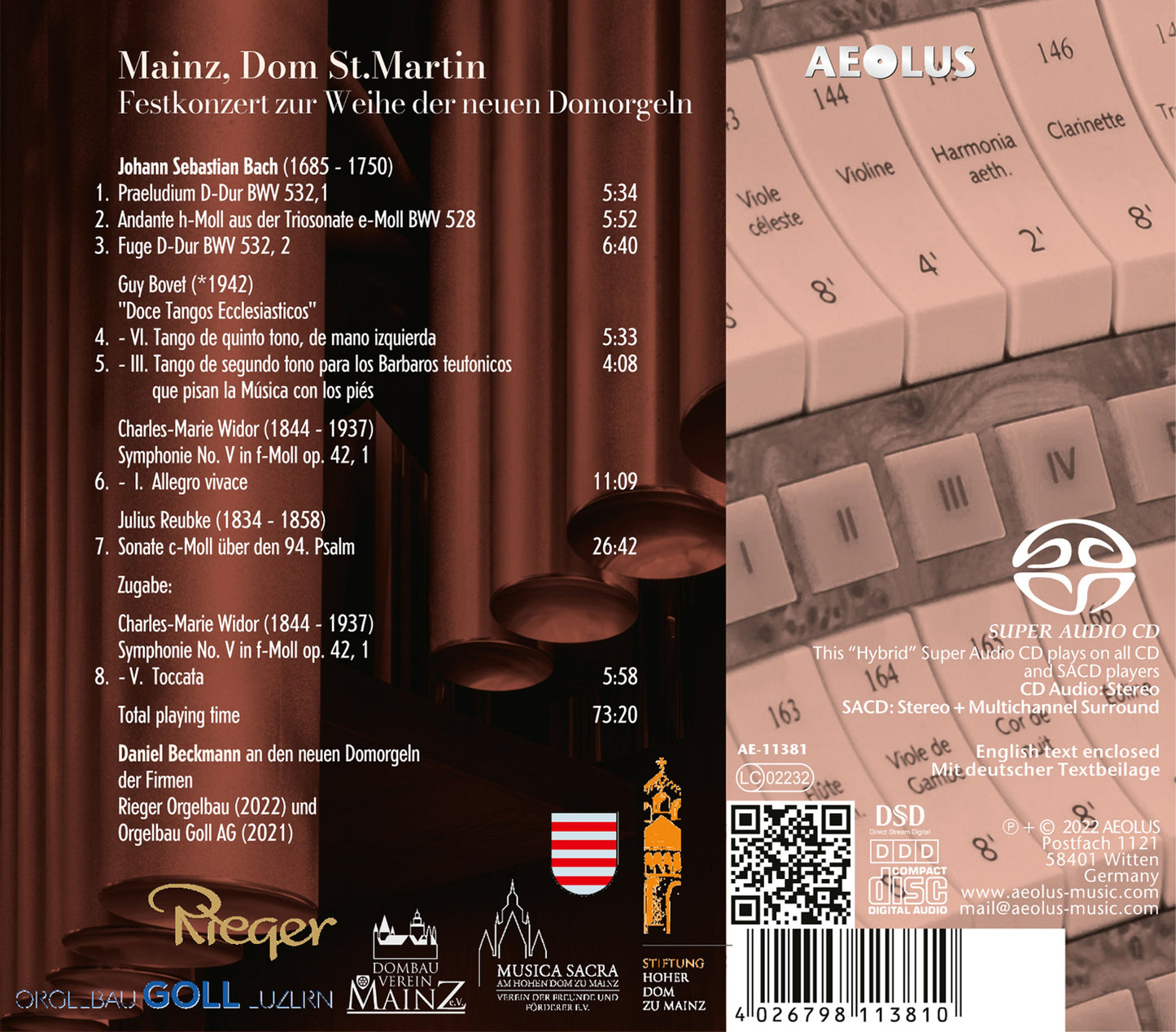 J.S. Bach, Bovet, Reubke & Widor: Mainzer Dom - Festkonzert