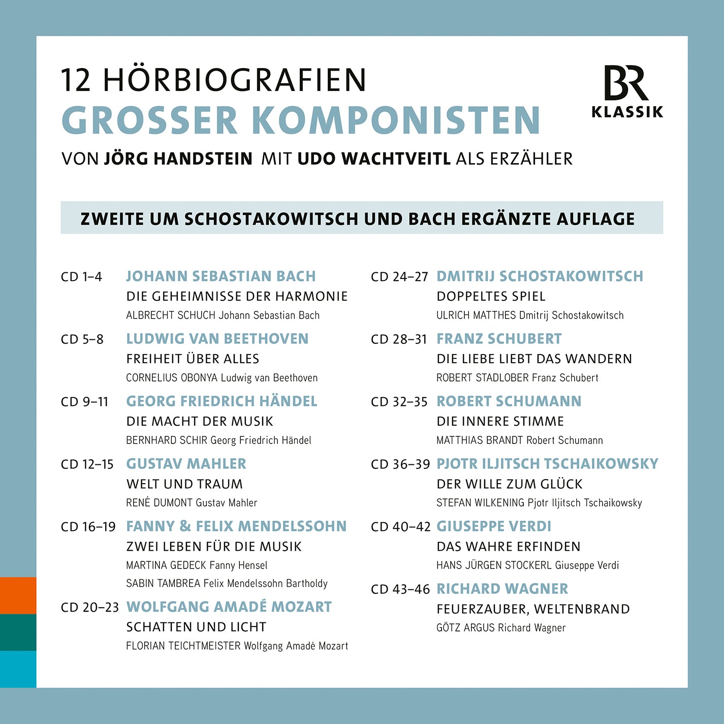 12 Hoerbiografien Grosser Komponisten Von Joerg Handstein  Udo Wachtveitl, Symphonieorchester Des Bayerischen Rundfunks, Munich Radio Orchestra, Chor Des Bayer
