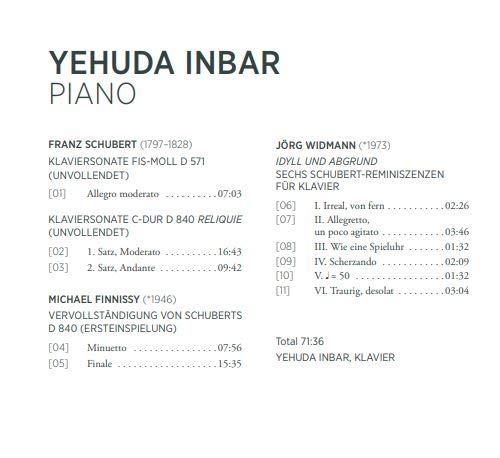 Schubert: Unfinished Sonatas - Finnissy - Widmann