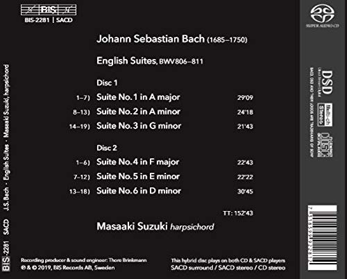 J.S. Bach: English Suites Nos. 1-6, BWV 806-811