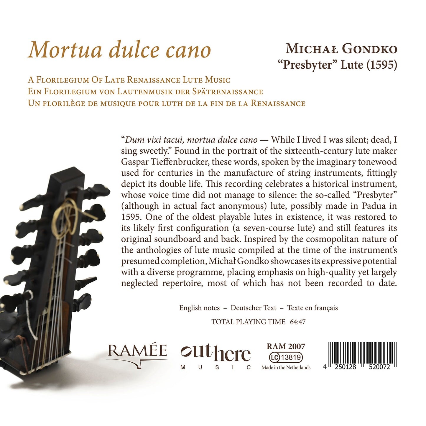Mortua dulce Cano - A Florilegium of Late Renaissance Lute M