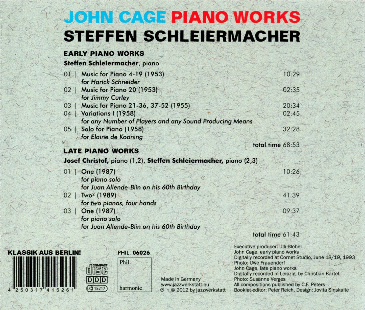 Piano Works  Steffen Schleiermacher
