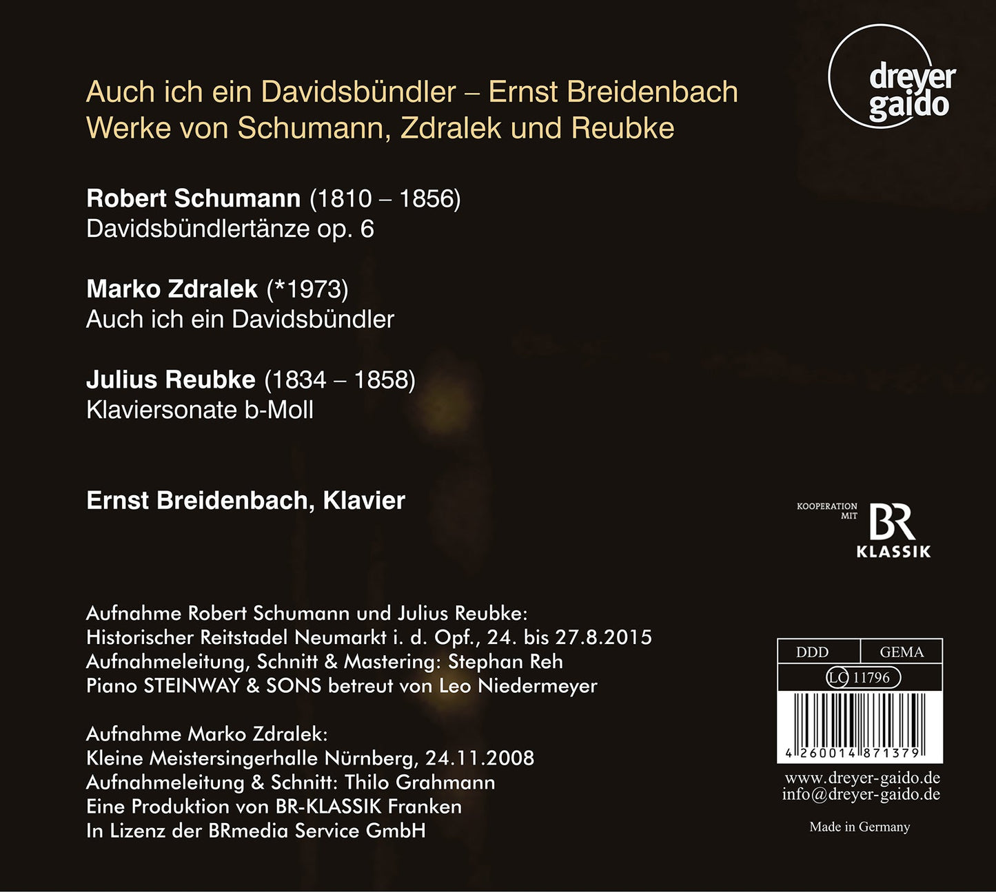 Schumann, Reubke & Zdralek: Auch in bin ein Davidsbundler