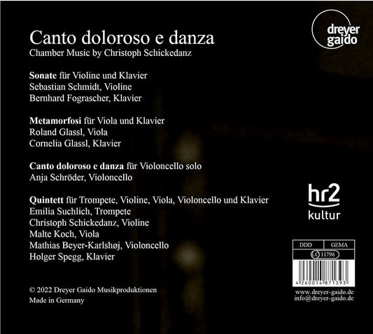 Schickedanz: Canto doloroso e danza - Chamber Music