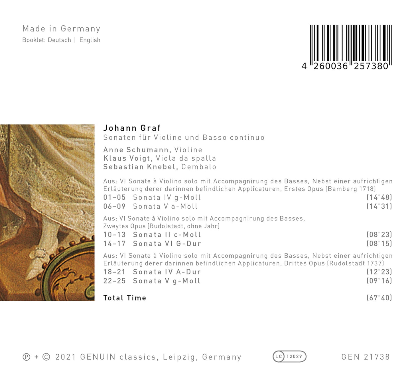 Graf: Sonaten Für Violine Und Basso Continuo