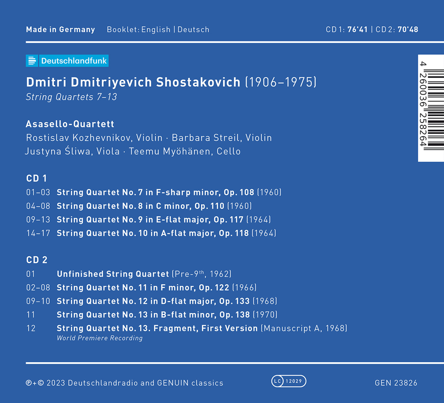 Shostakovich: String Quartets Nos. 7-13