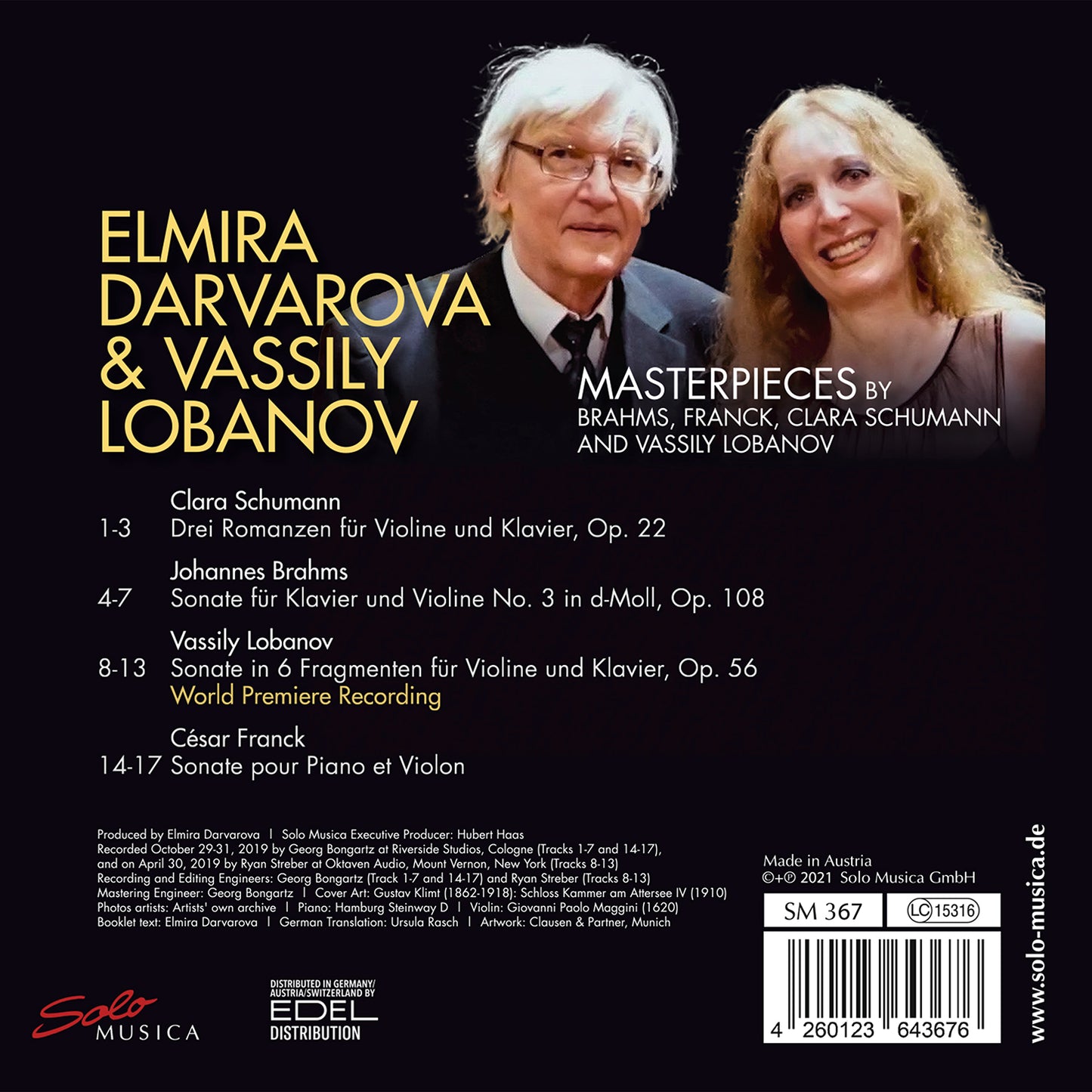 Masterpieces By Brahms, Franck, Clara Schumann And Vassily L