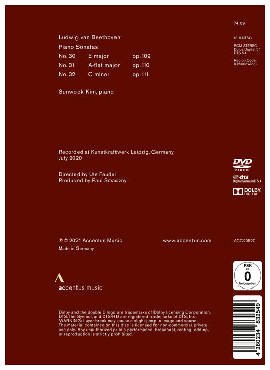 Beethoven: The Last Three Sonatas  Sunwook Kim