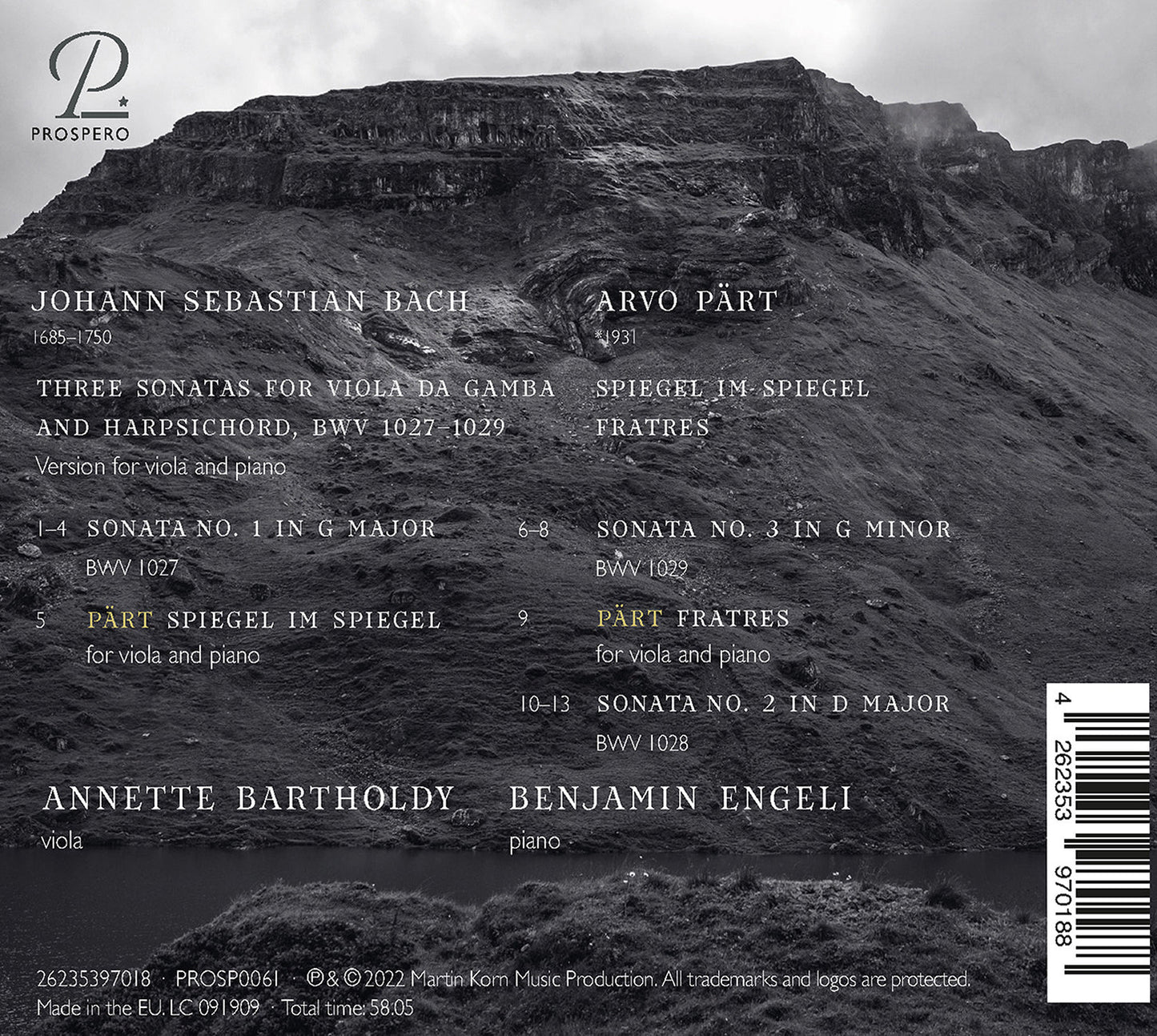 J.S. Bach & Part: Works for Viola & Piano