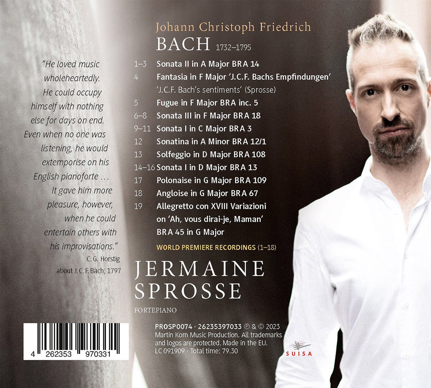 J.C.F. Bach: Works For Keyboard Solo  Jermaine Sprosse