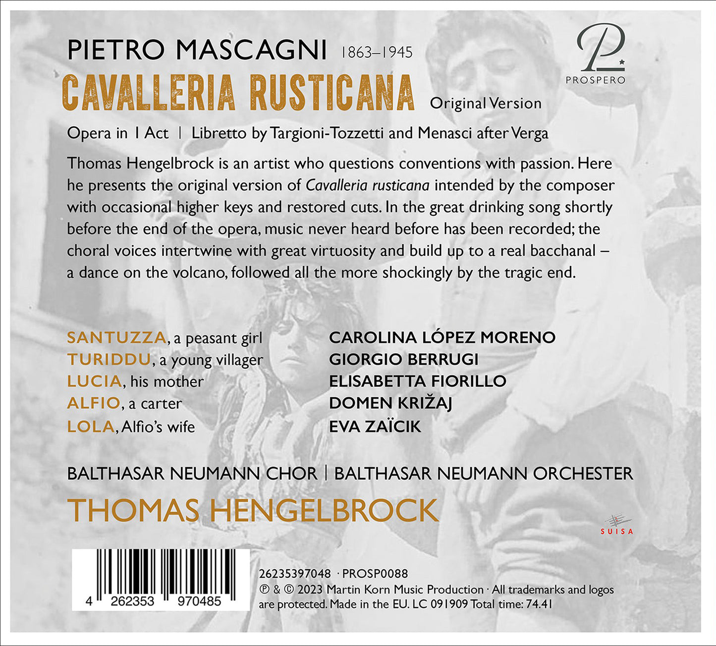 Mascagni: Cavalleria Rusticana  Balthasar Neumann-Chor Und -Orchester