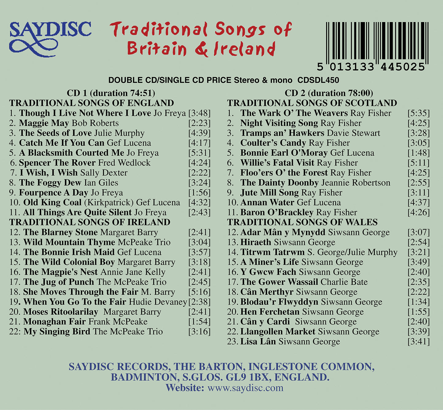 Traditional Songs From Britain & Ireland / Various Artists