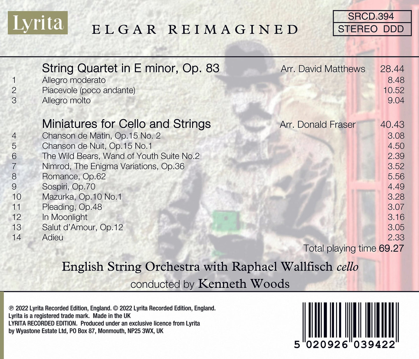 Elgar Reimagined  English String Orchestra, Raphael Wallfisch, Kenneth Woods