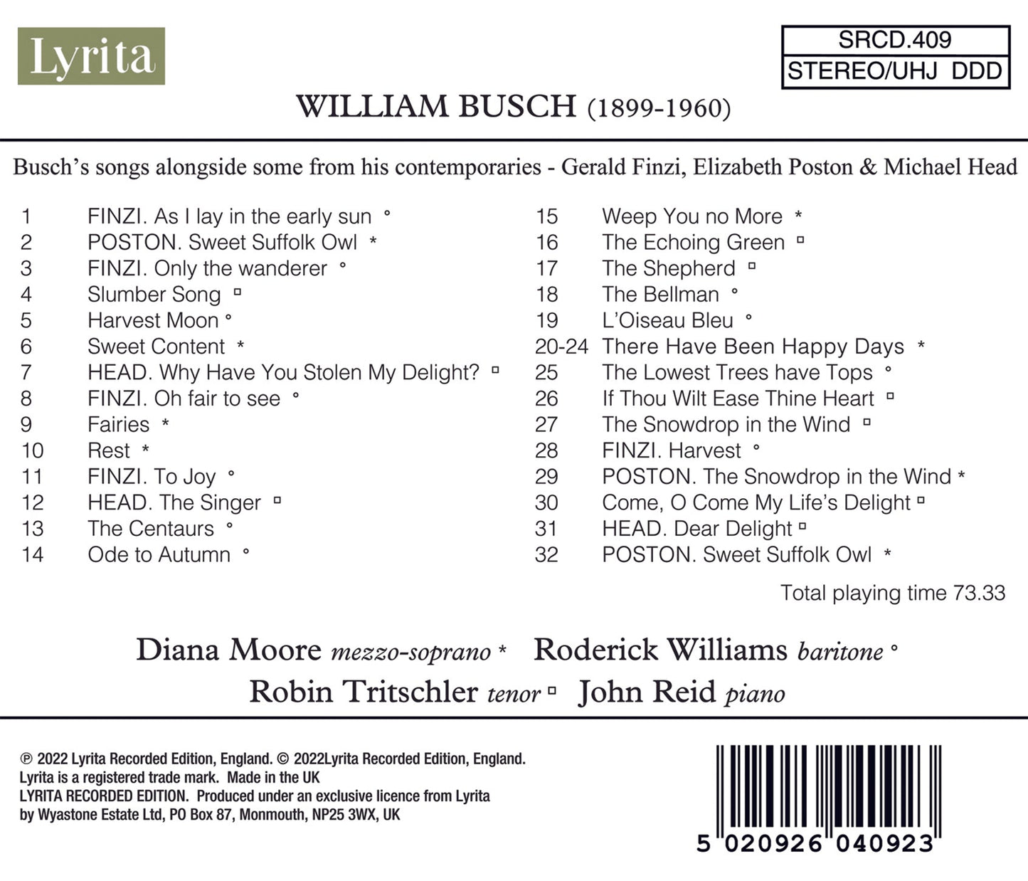 Songs of William Busch