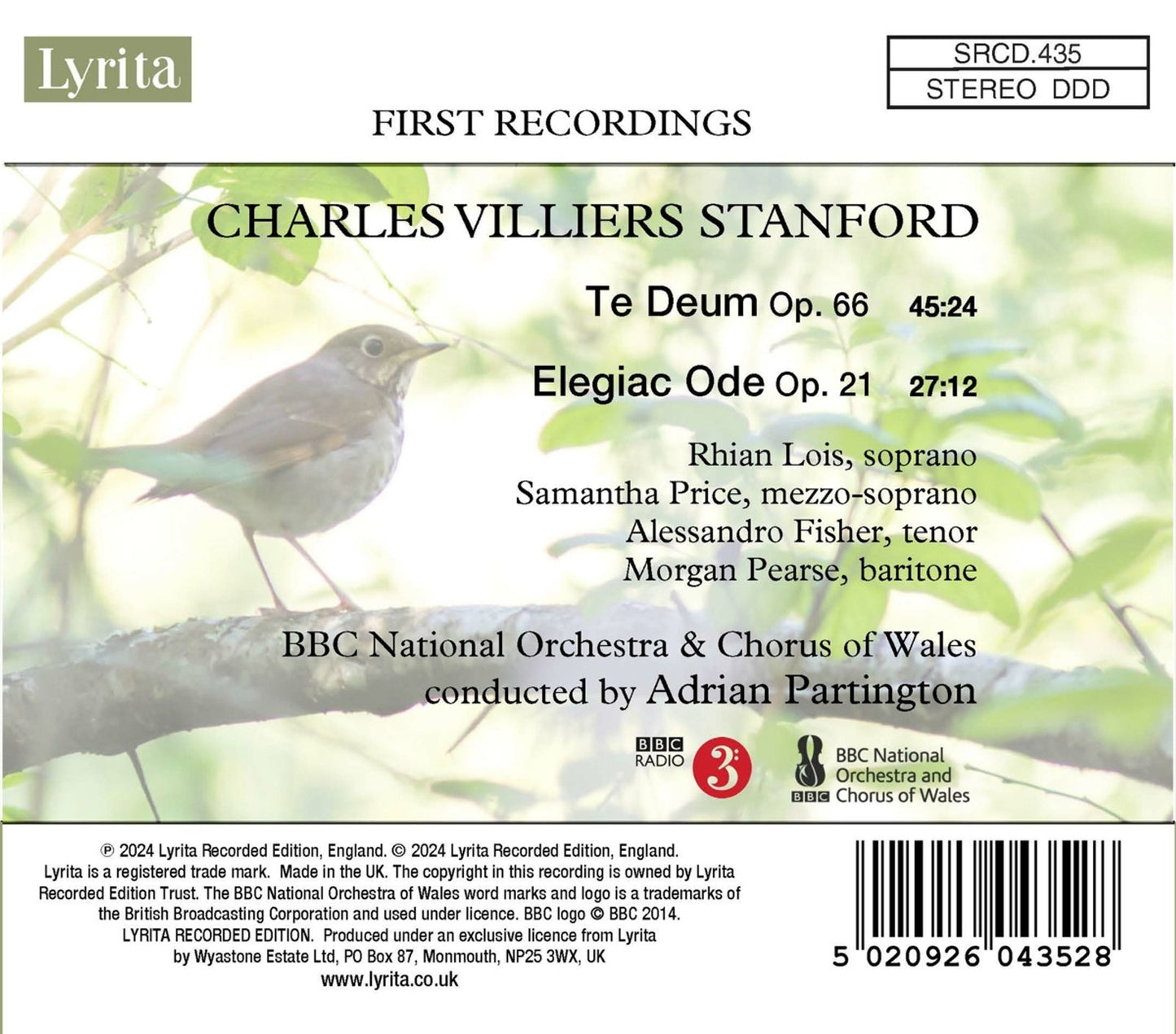 Stanford: Te Deum & Elegiac Ode
