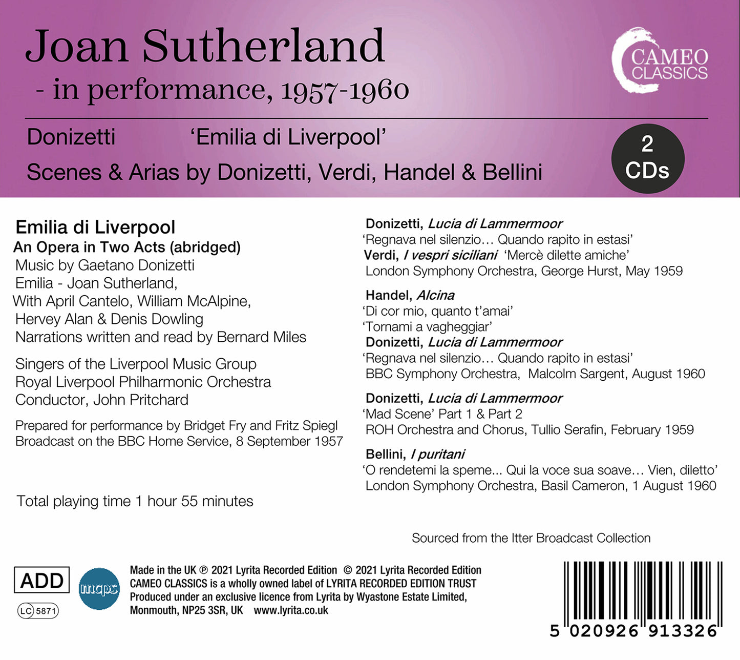 Joan Sutherland - In Performance (1957-1960)