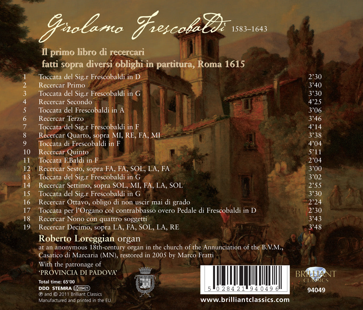 Frescobaldi: Edition Vol. 9, Il primo libro di recercari