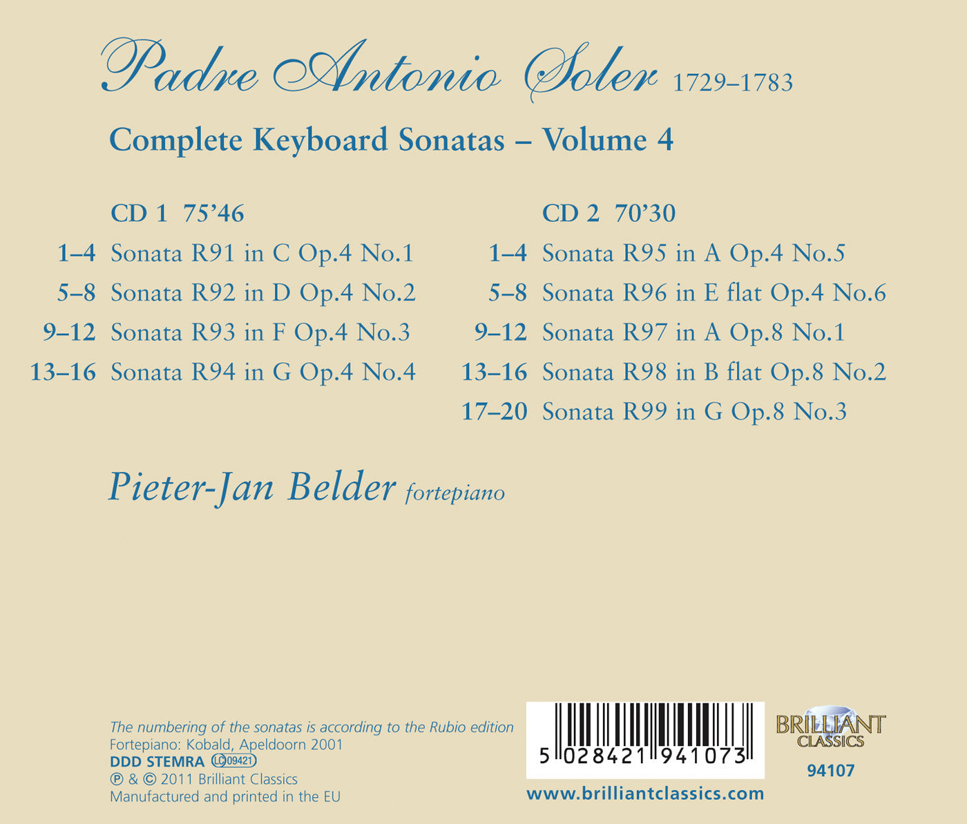 Soler: Keyboard Sonatas, Vol. 4