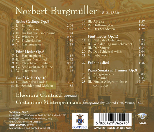 Burgmüller: Lieder - Piano Sonata, Op. 8