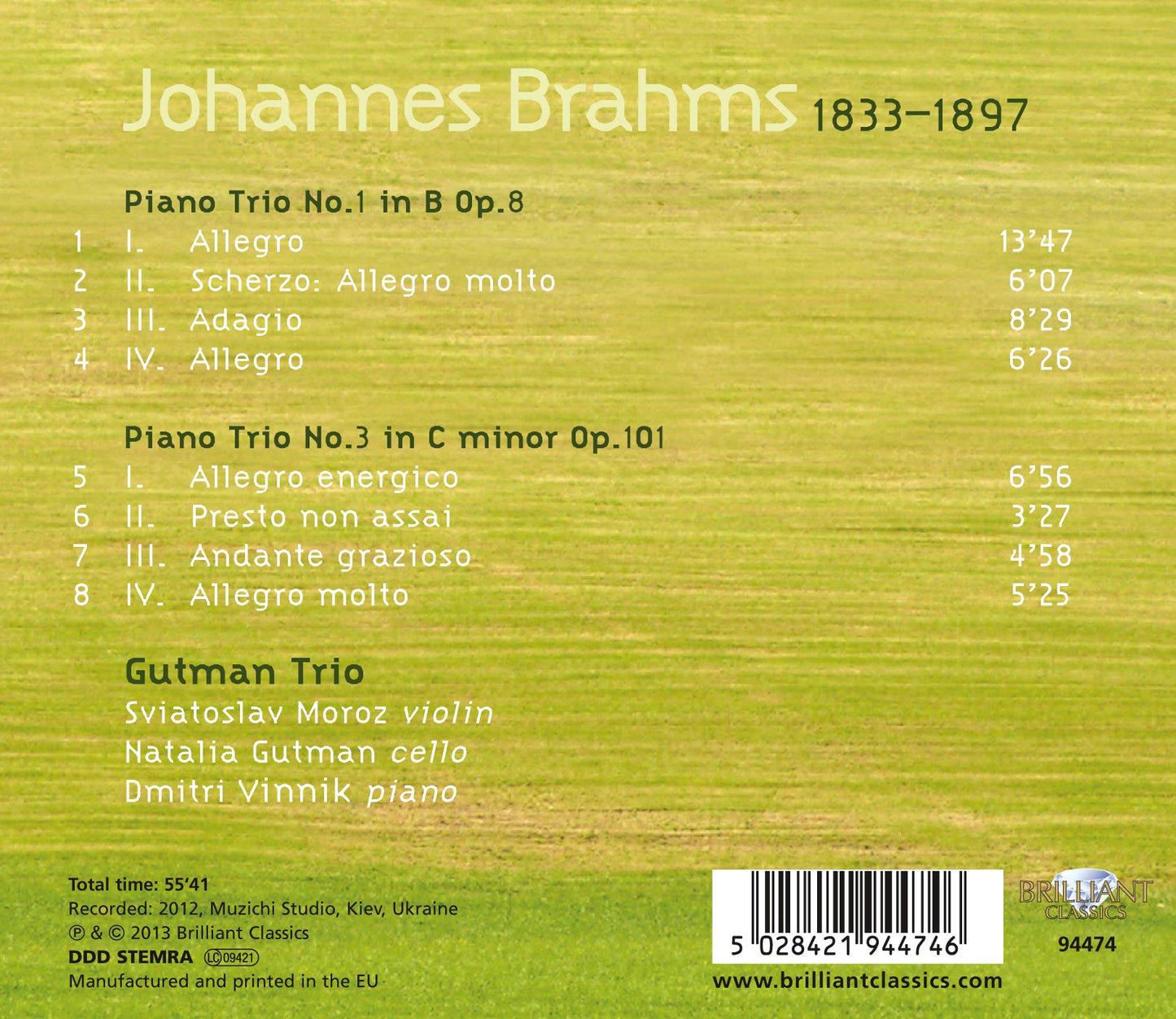 Brahms: Piano Trios Nos. 1 and 3