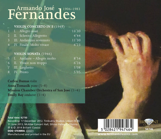 Armando Jose Fernandes: Violing Concerto and Violin Sonata