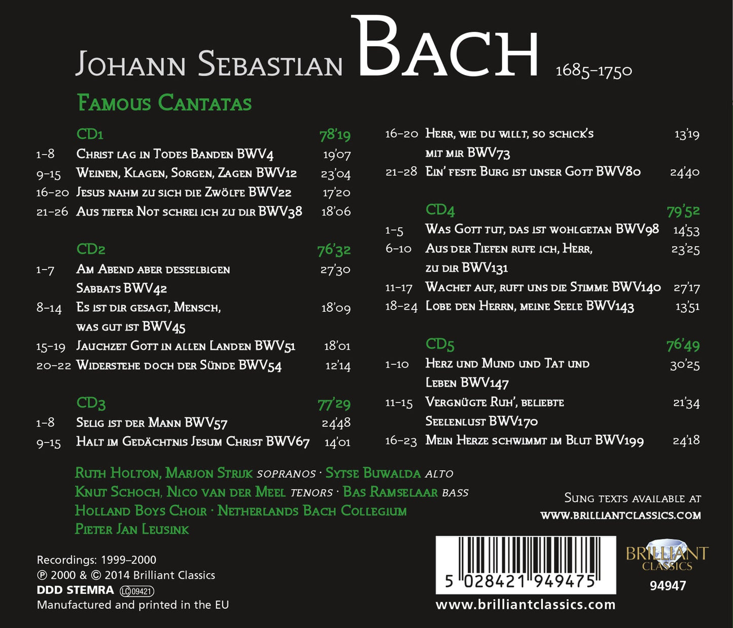 FAMOUS CANTATAS