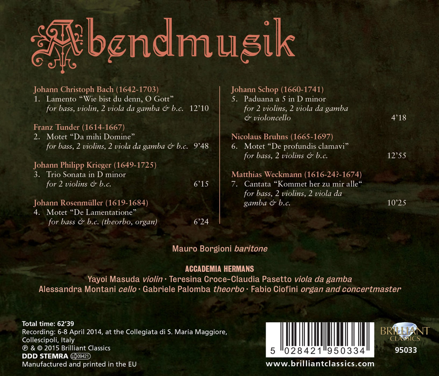 Abendmusik: Cantatas for Solo Bass