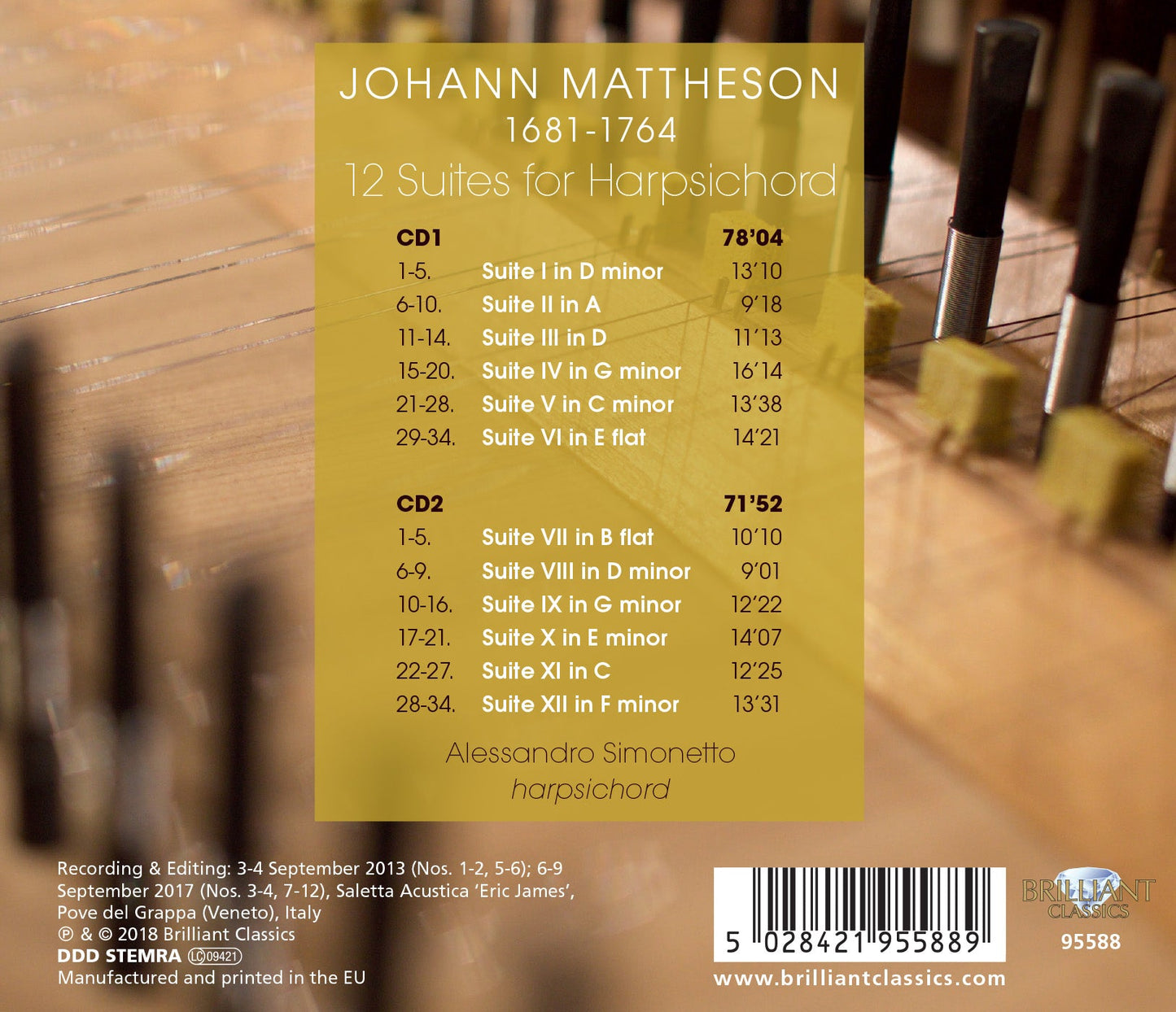 Mattheson:12 Suites for Harpsichord