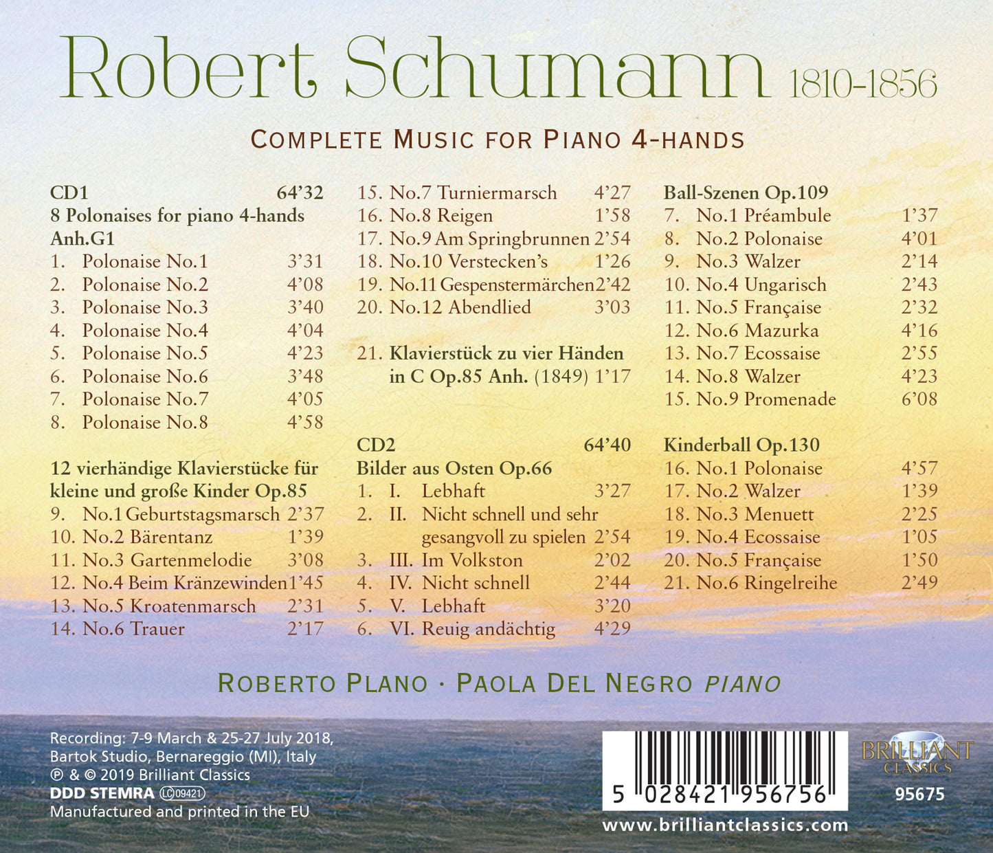 Schumann: Complete Music For Piano 4-Hands