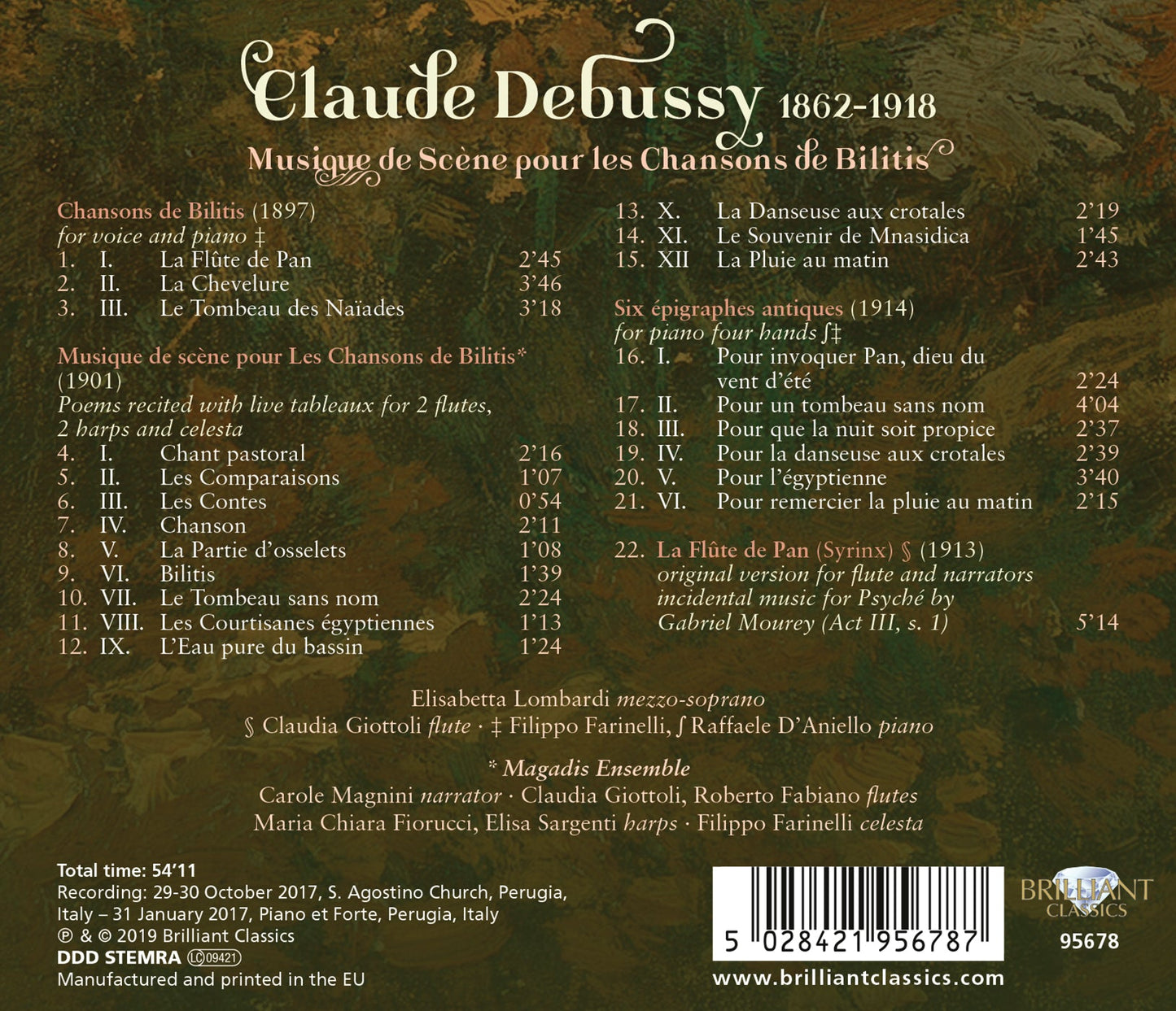 Debussy: Musique de scène pour les Chansons de Bilitis