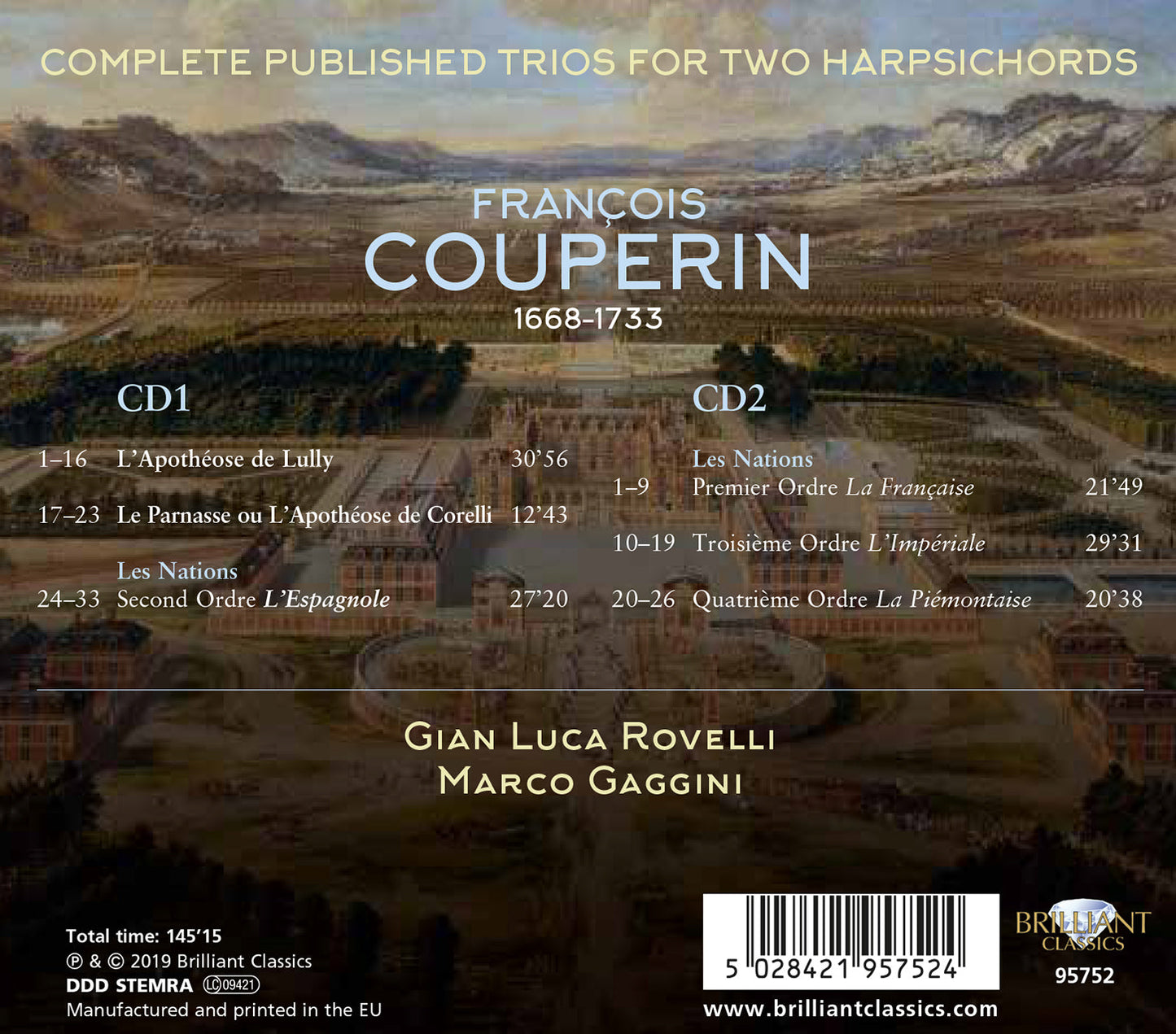 Couperin F.: Complete Published Trios for Two Harpsichords