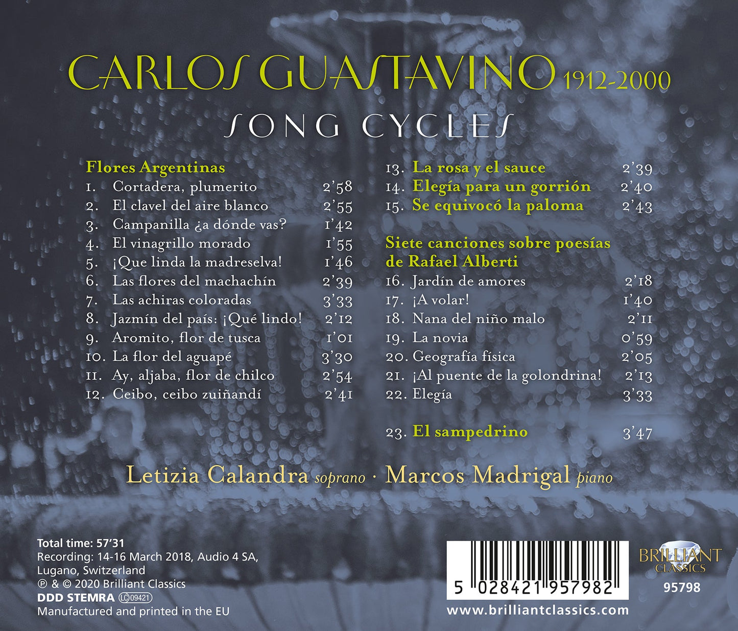 Guastavino: Song Cycles