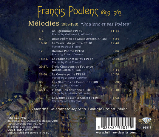 Mélodies - Poulenc et ses poètes