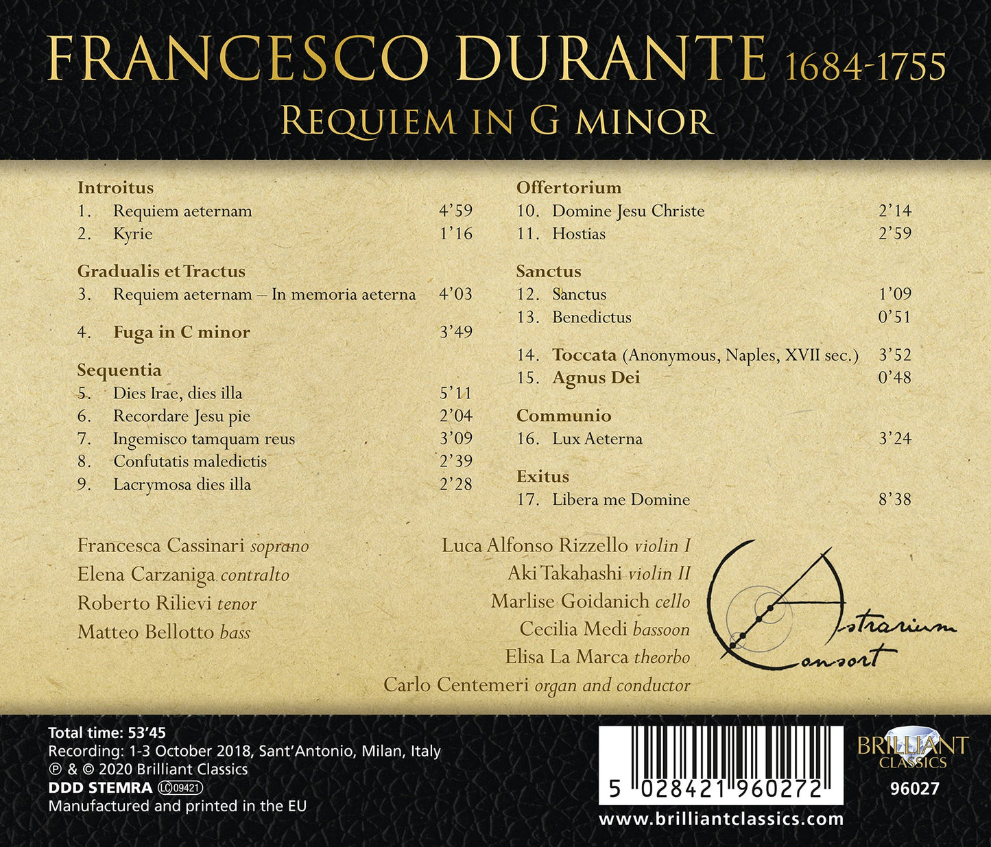 Durante: Requiem in G Minor