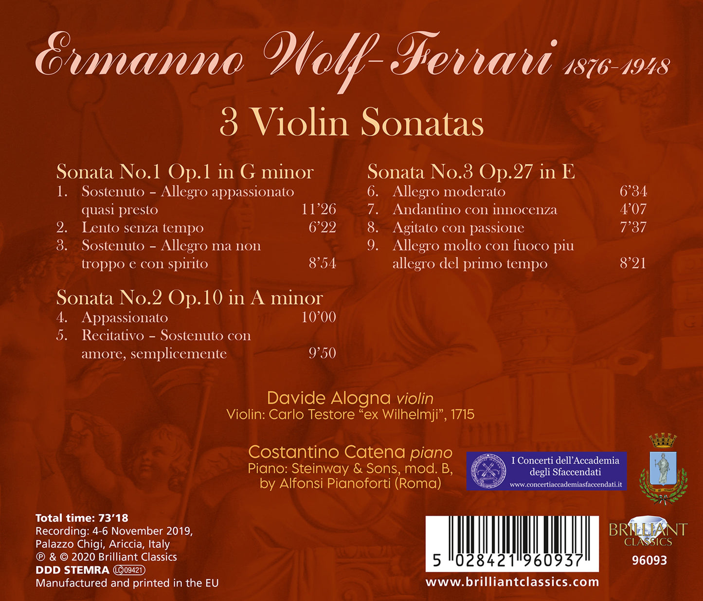 Wolf-Ferrari: 3 Violin Sonatas