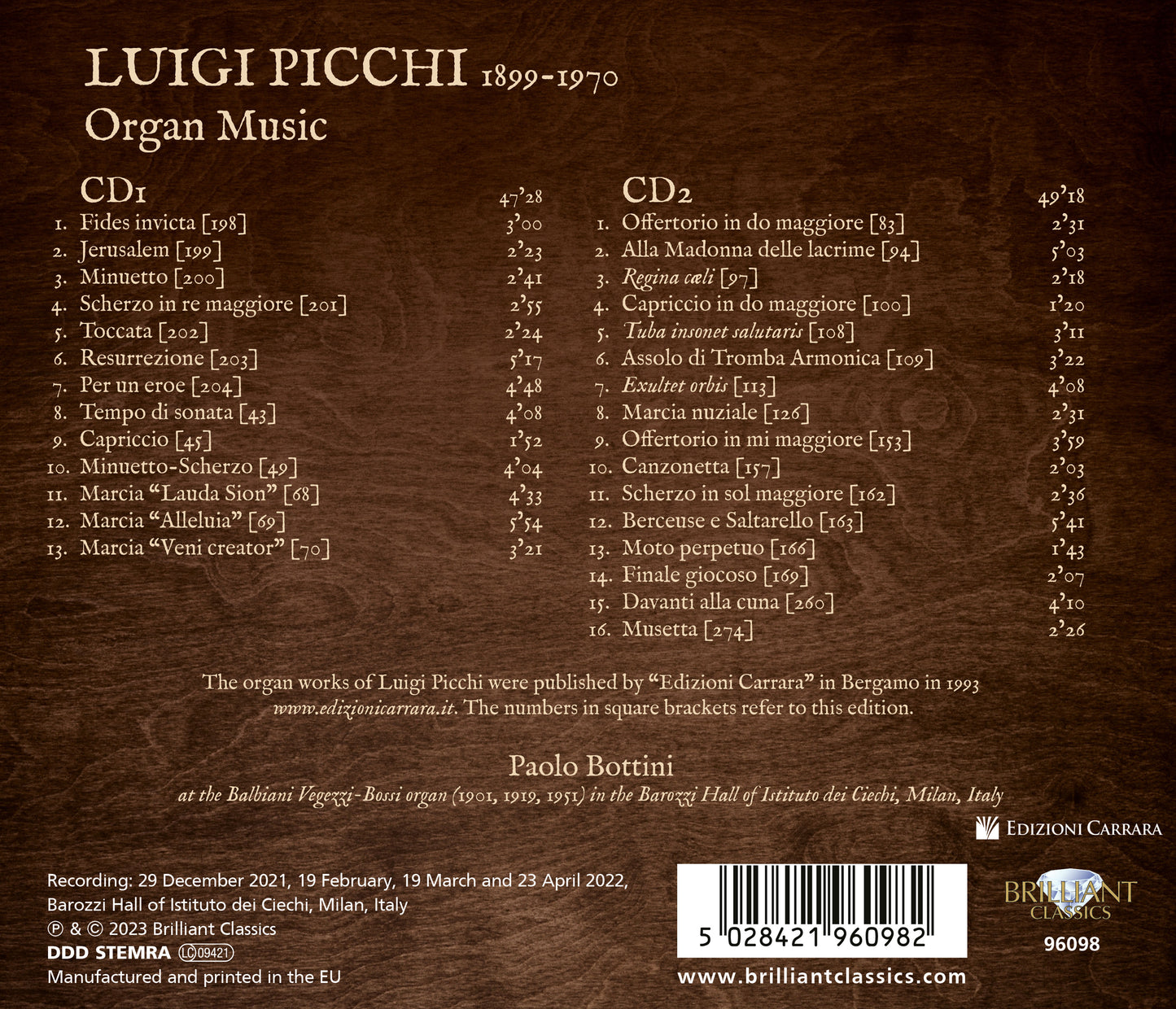 Picchi: Organ Music [2 CDs]