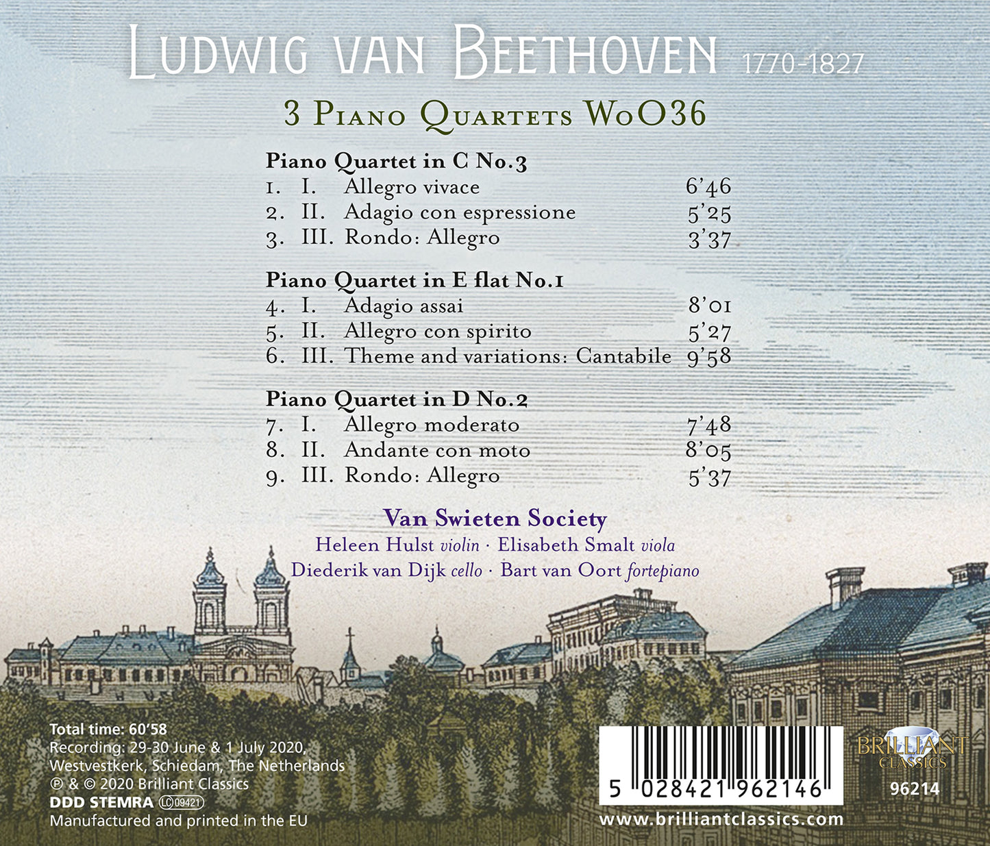 Beethoven: 3 Piano Quartets, Woo 36