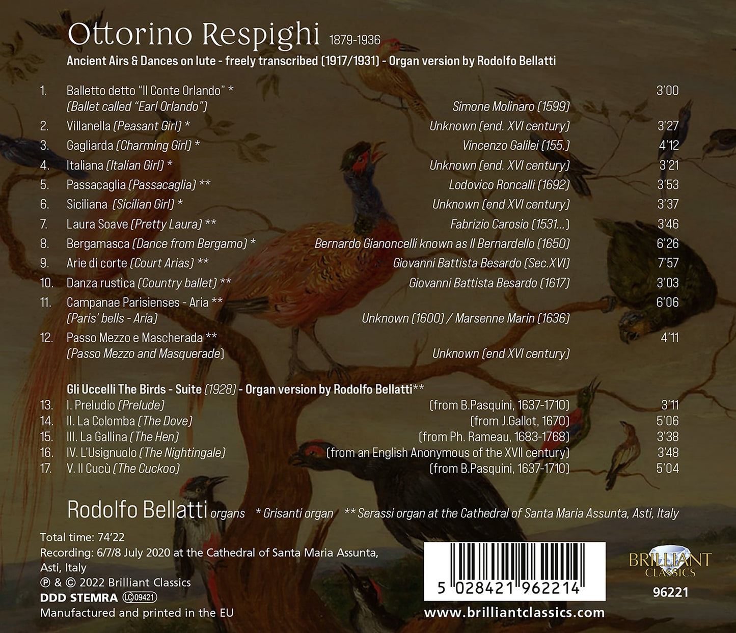 Respighi: Ancient Airs & Dances & Suite “The Birds” - Transc