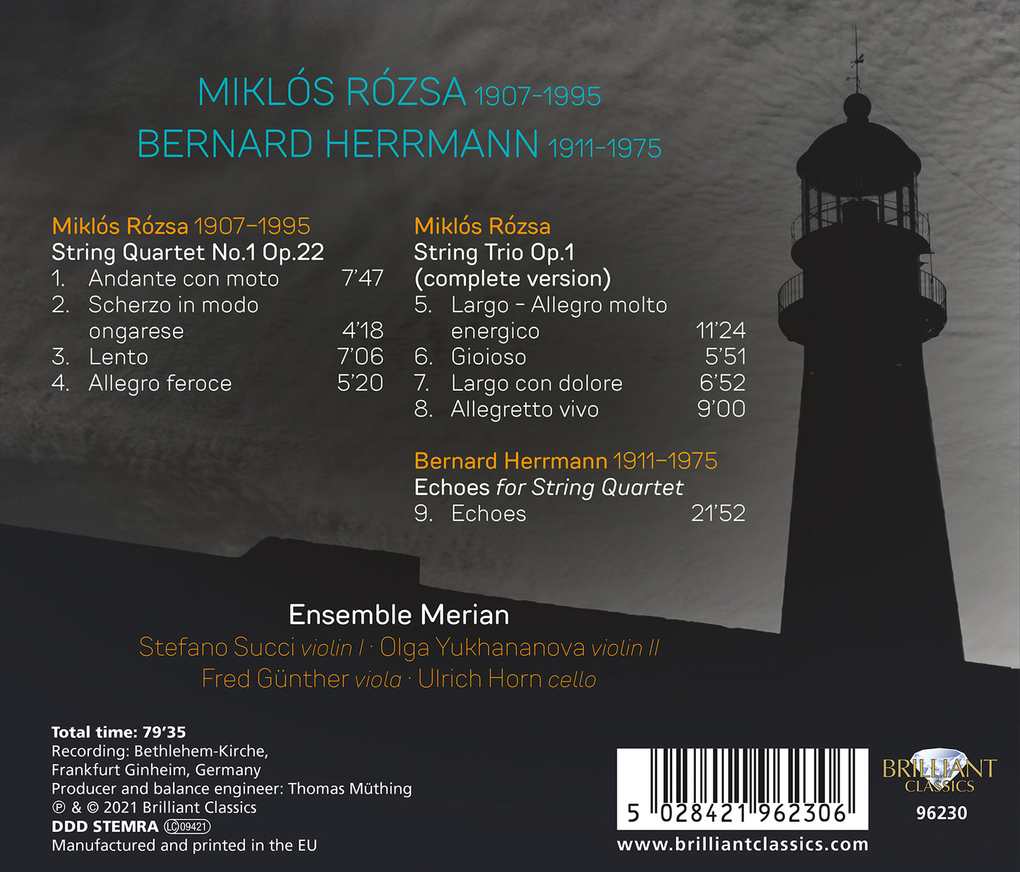 Rózsa & Herrmann: Music For String Quartet