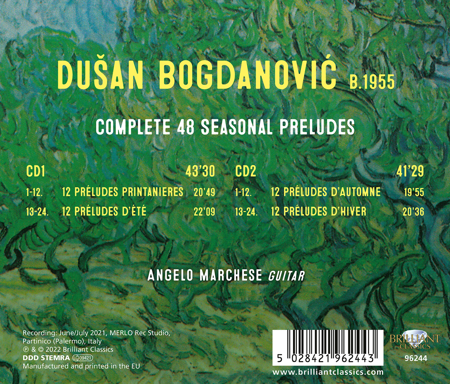 Bogdanović: Complete 48 Seasonal Preludes  Angelo Marchese
